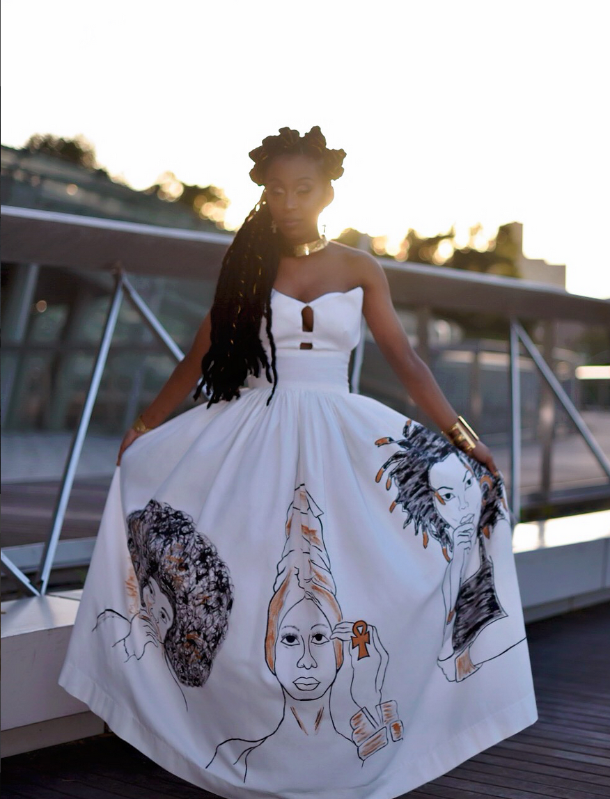 Stunning Prom Dress Pays Homage To Erykah Badu, Angela Davis, and Lauryn Hill

